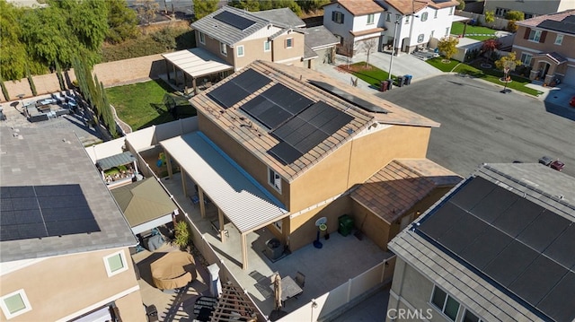 bird's eye view with a residential view