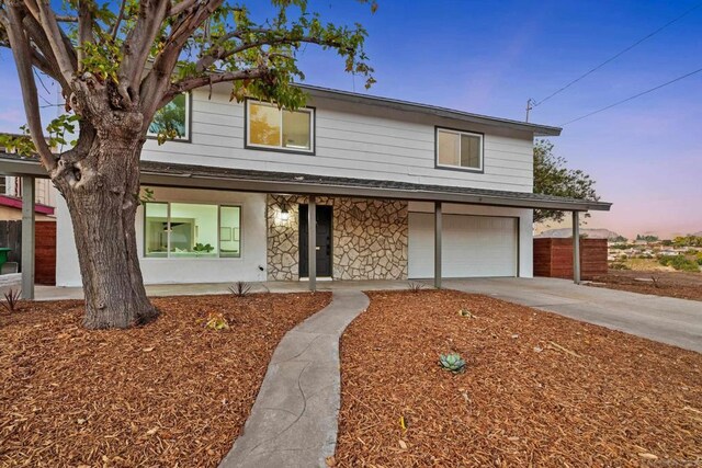 view of front of house featuring a garage