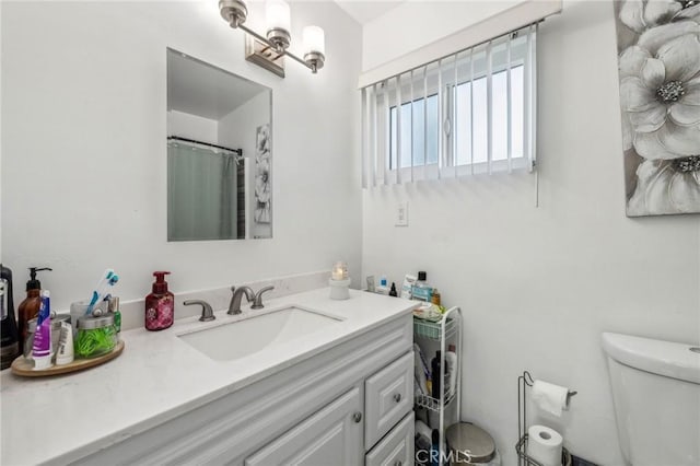 bathroom with toilet and vanity