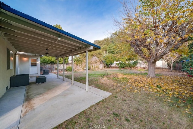 view of yard with a patio