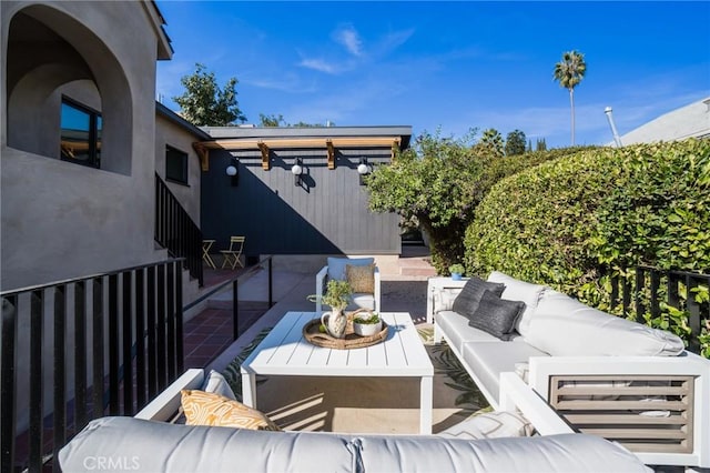 view of patio / terrace featuring an outdoor living space