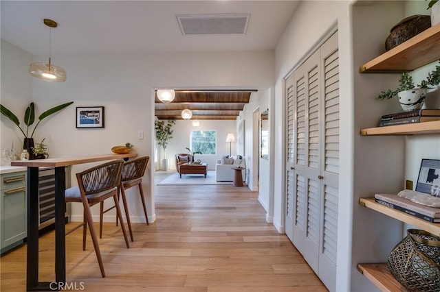 hall featuring light hardwood / wood-style flooring