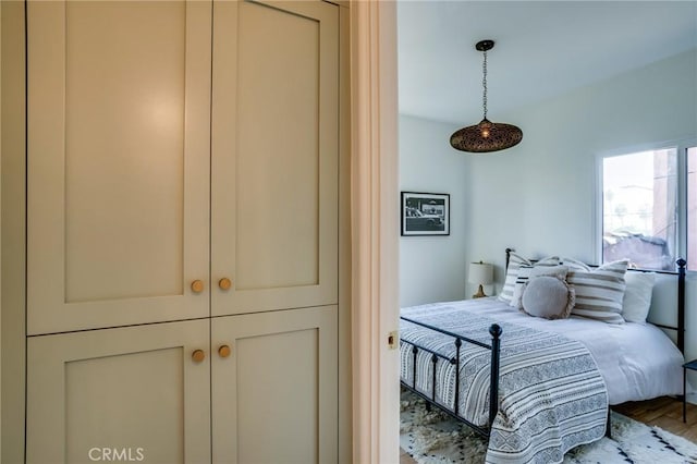 bedroom featuring wood-type flooring