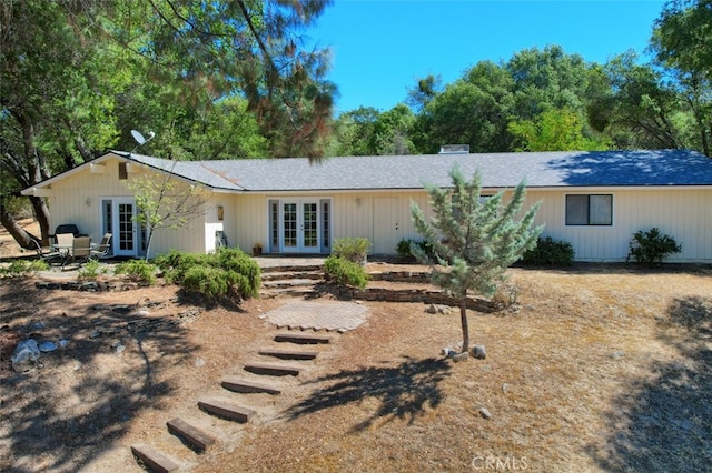 view of front of property with french doors