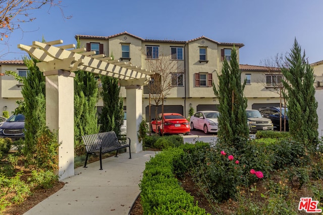 view of property with a garage