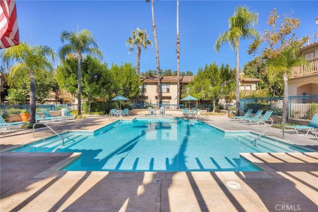 view of pool with a patio area