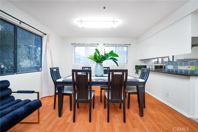 dining area featuring light hardwood / wood-style floors