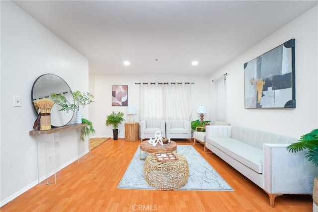 living room featuring light hardwood / wood-style floors