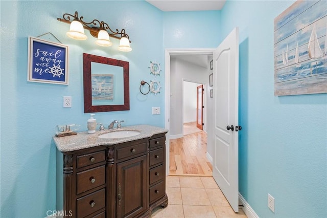 bathroom featuring vanity and tile patterned floors