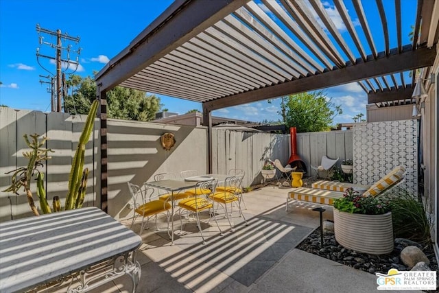 view of patio / terrace with a pergola