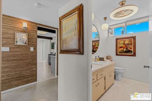 bathroom with toilet and vanity