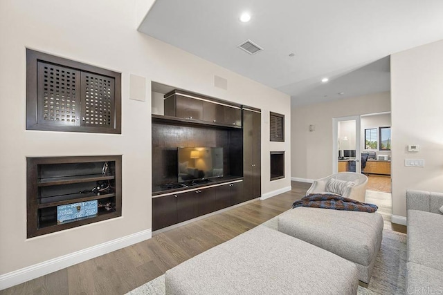 living room featuring hardwood / wood-style flooring