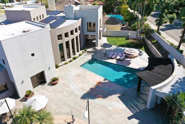 1107 Majestad Ln, Chula Vista, CA 91910 - view of pool with a patio, a fenced in pool, and a fire pit