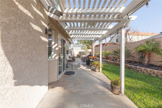 view of patio / terrace with a pergola