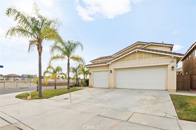 view of front of house with a garage