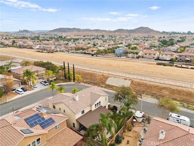 bird's eye view featuring a mountain view