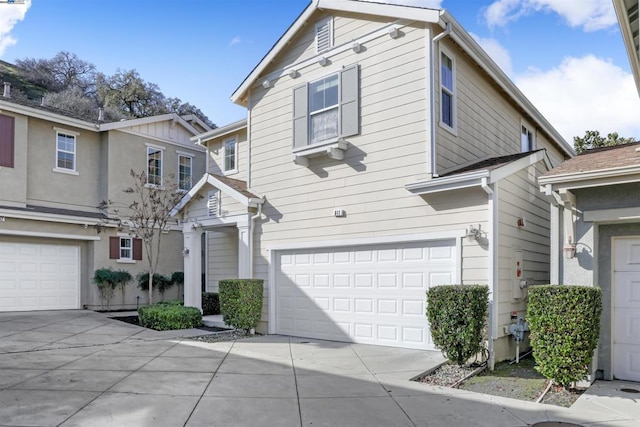 view of property with a garage