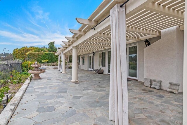 view of patio with a pergola