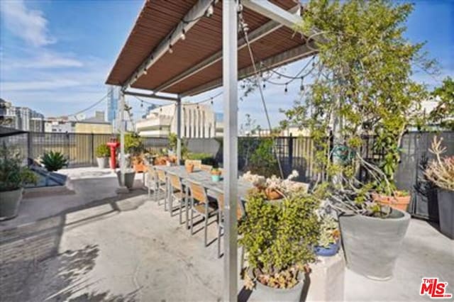 view of patio / terrace with a bar