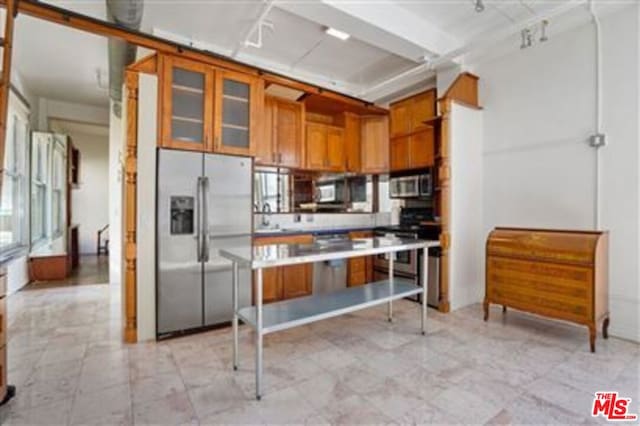 kitchen with appliances with stainless steel finishes