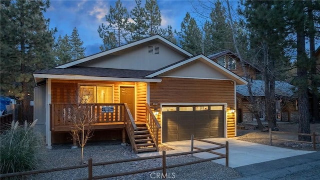 view of front of property with a porch