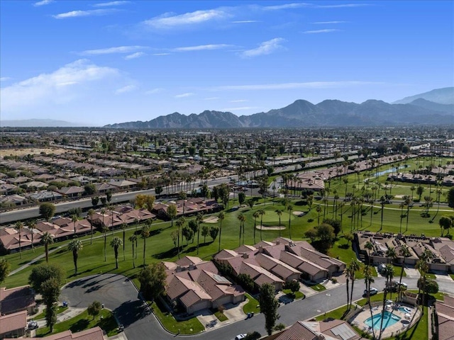 aerial view featuring a mountain view