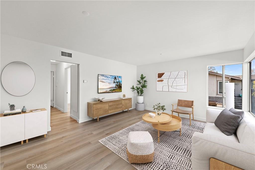 living room featuring light hardwood / wood-style flooring