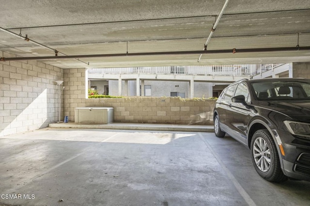 view of garage