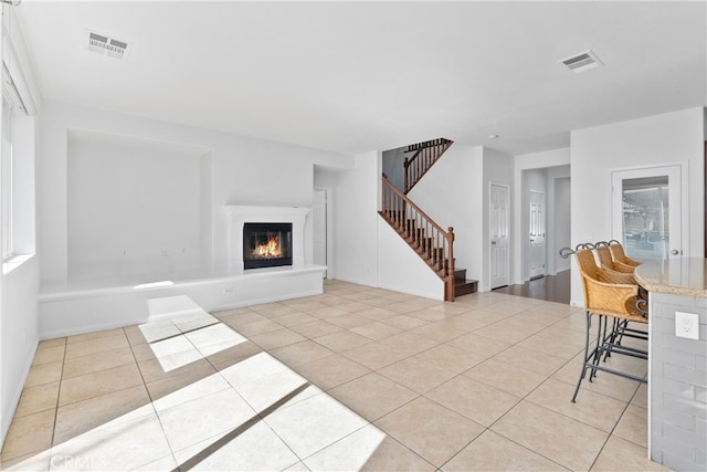 view of tiled living room