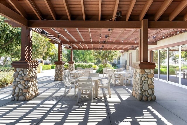 view of patio with a pergola