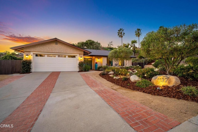 ranch-style house with a garage