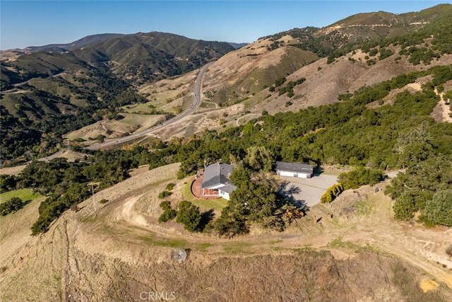 drone / aerial view with a mountain view