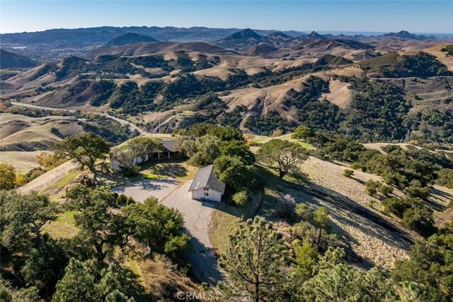 bird's eye view featuring a mountain view