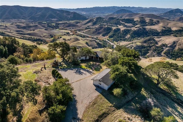 aerial view featuring a mountain view