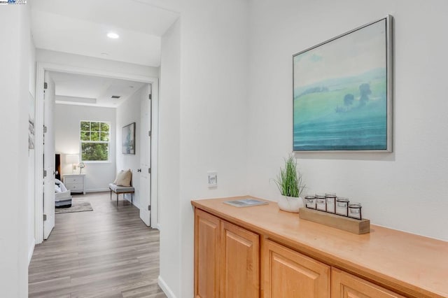 interior space with hardwood / wood-style floors