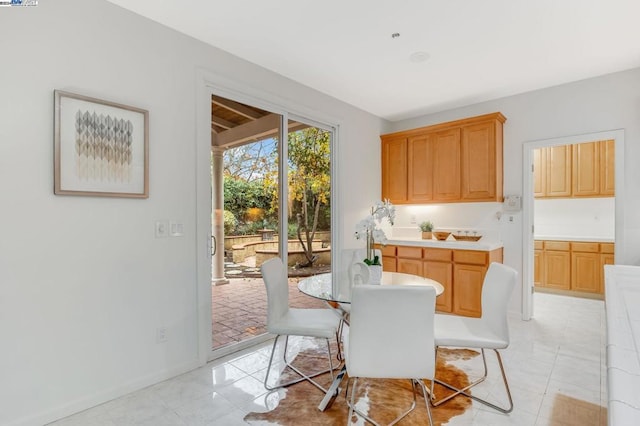 view of tiled dining area