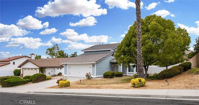 front facade with a garage