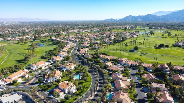 drone / aerial view with a mountain view