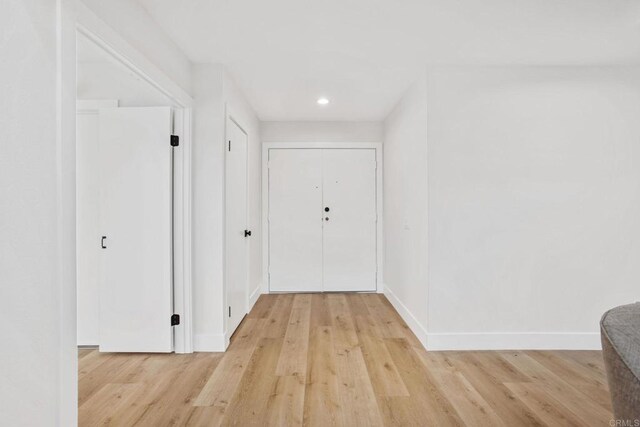 hall featuring light hardwood / wood-style flooring