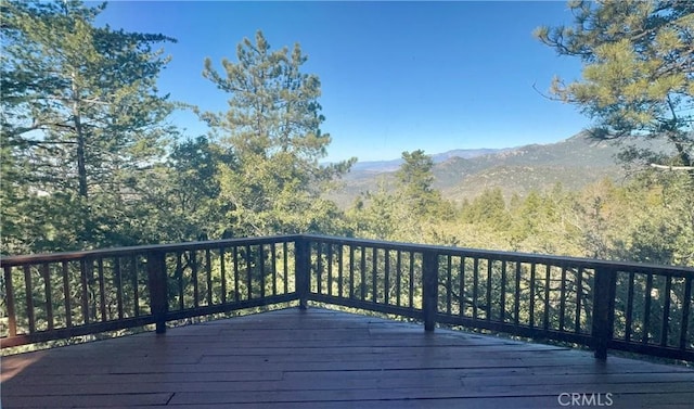 deck with a mountain view