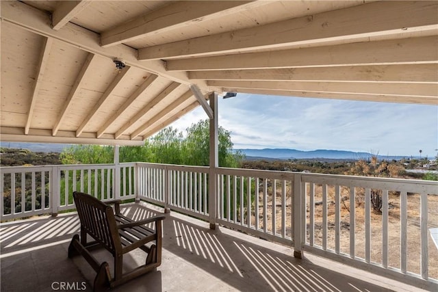 balcony with a mountain view