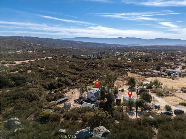 drone / aerial view with a mountain view