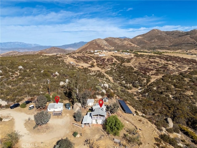 aerial view featuring a mountain view