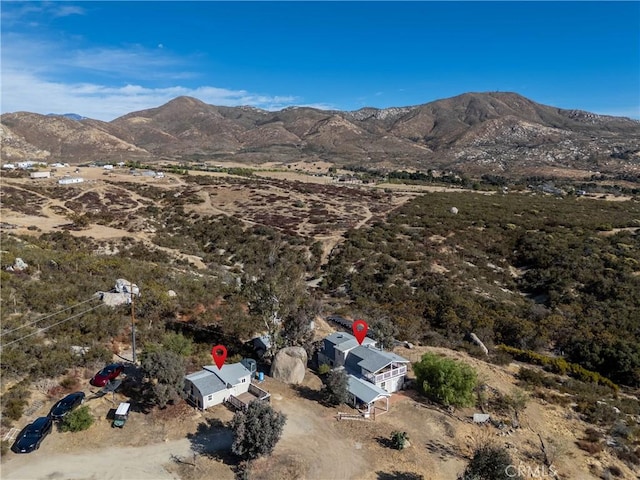 drone / aerial view with a mountain view