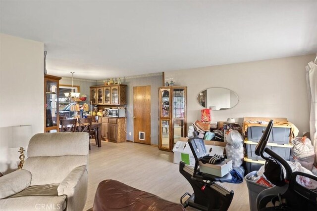 living room featuring light hardwood / wood-style floors