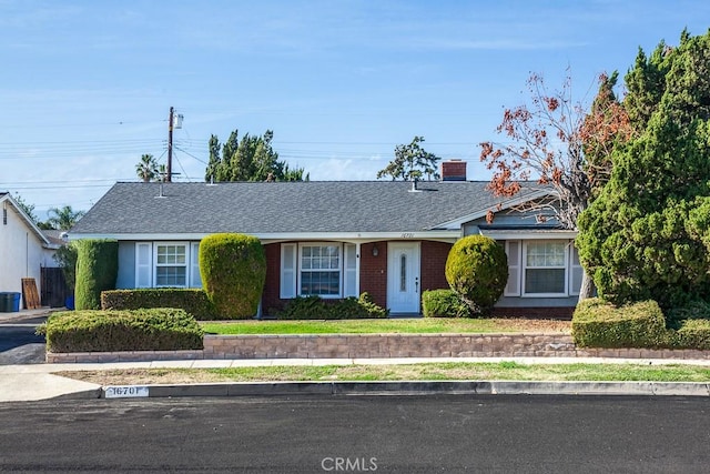 view of single story home