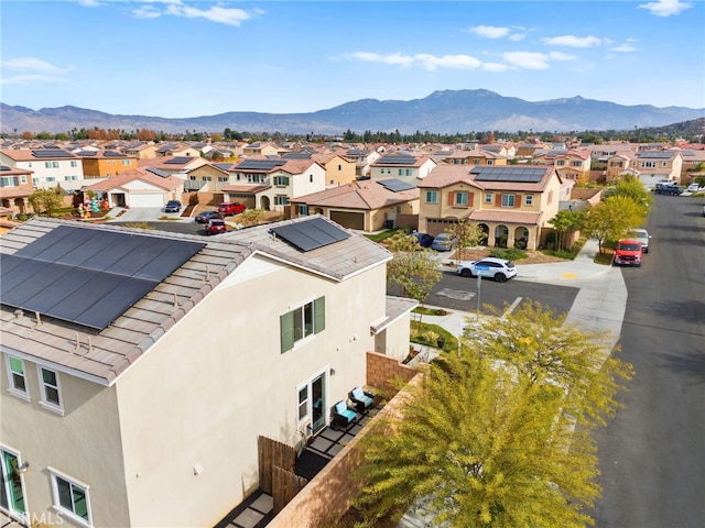 aerial view with a mountain view