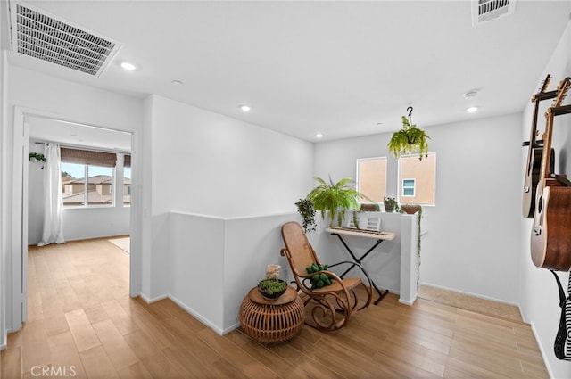 hall featuring light wood-type flooring