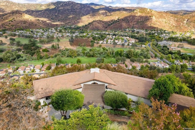 aerial view featuring a mountain view