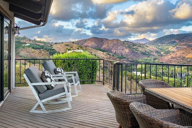 balcony with a mountain view